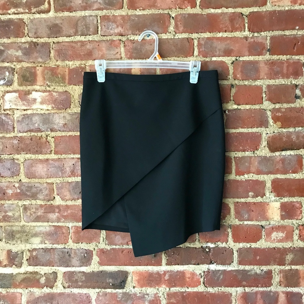 Mason Asymmetric Wrap Black Skirt